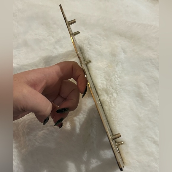 VTG MCM Trivet WMA ROGERS LTD Gold Cream Roses Japan 5.5"x 9" Wall Decor Floral - Picture 5 of 10